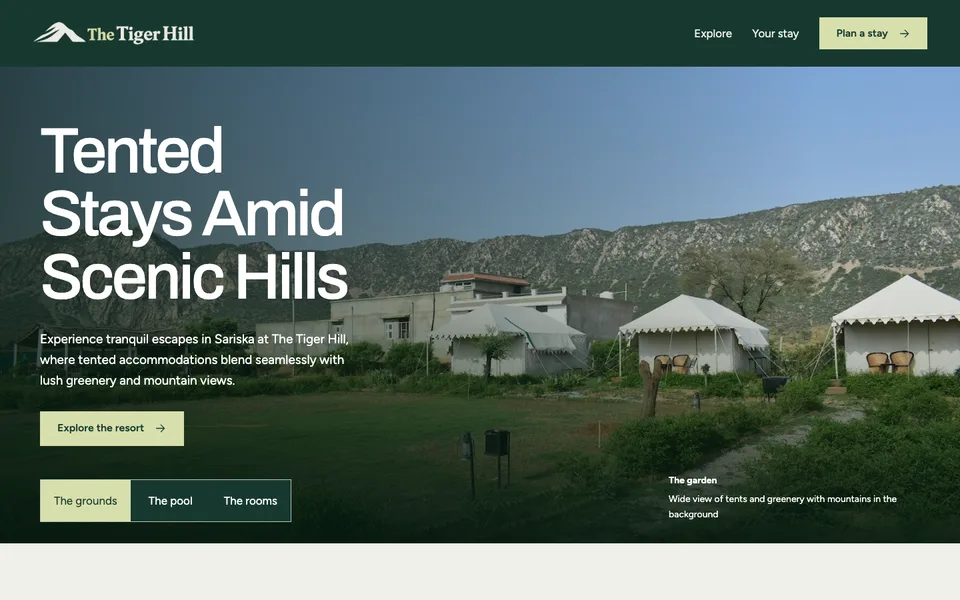 The Tiger Hill website, home page